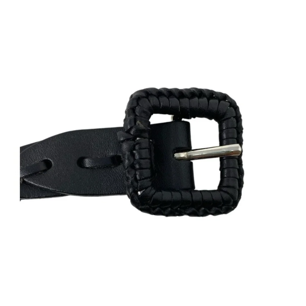 Lauren Ralph Lauren Womens Unique Stacked Design Boho Leather Belt Size Large